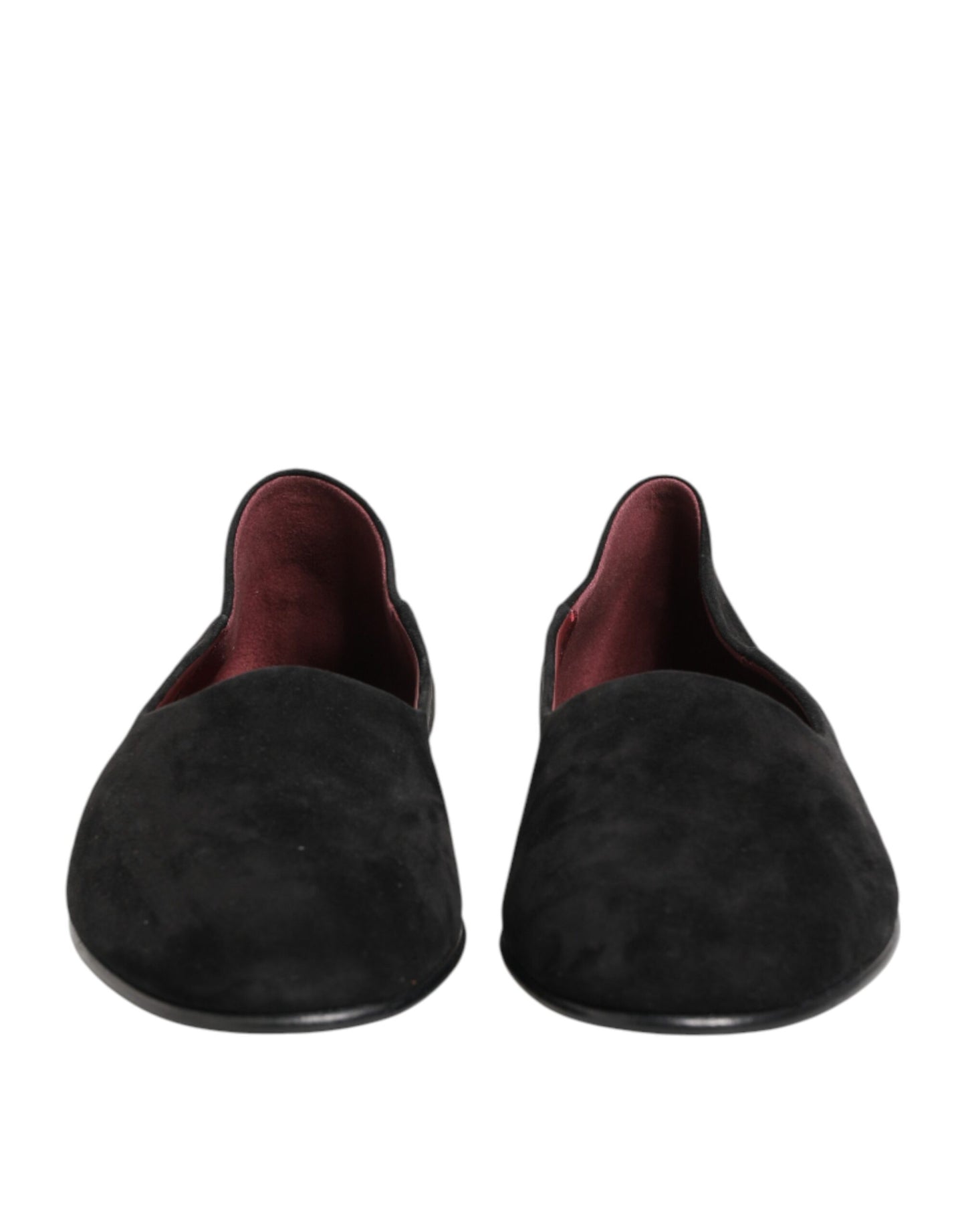 Black Leather Suede Slip On Loafers Dress Shoes
