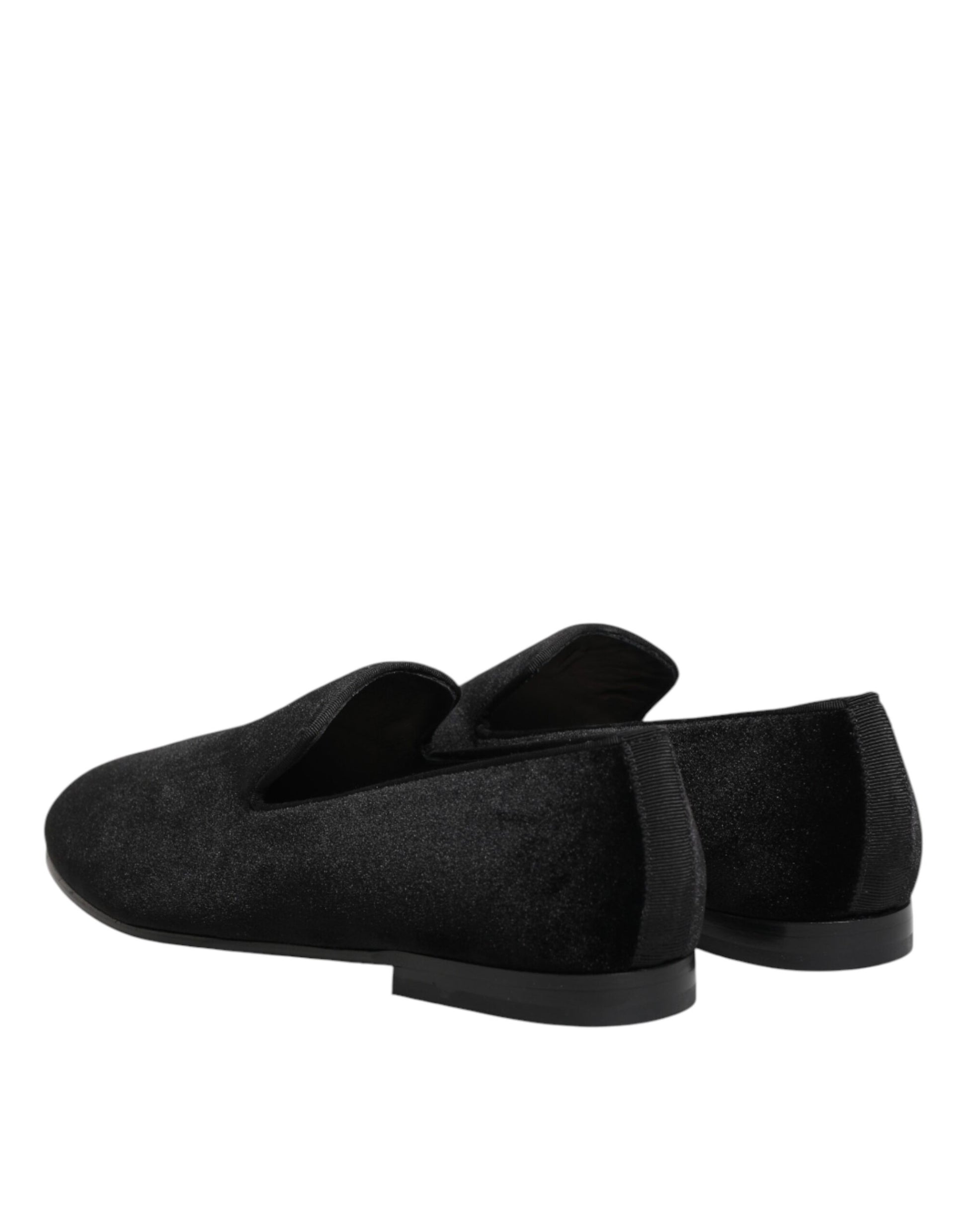 Black Leather Suede Slip On Loafers Dress Shoes