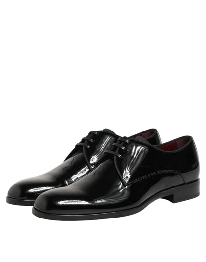 Black Calfskin Leather Derby Dress Shoes