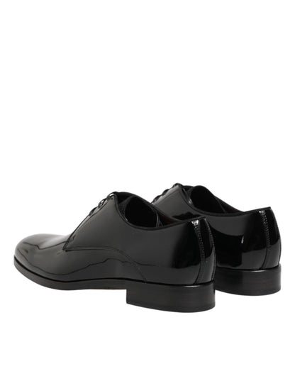 Black Calfskin Leather Derby Dress Shoes