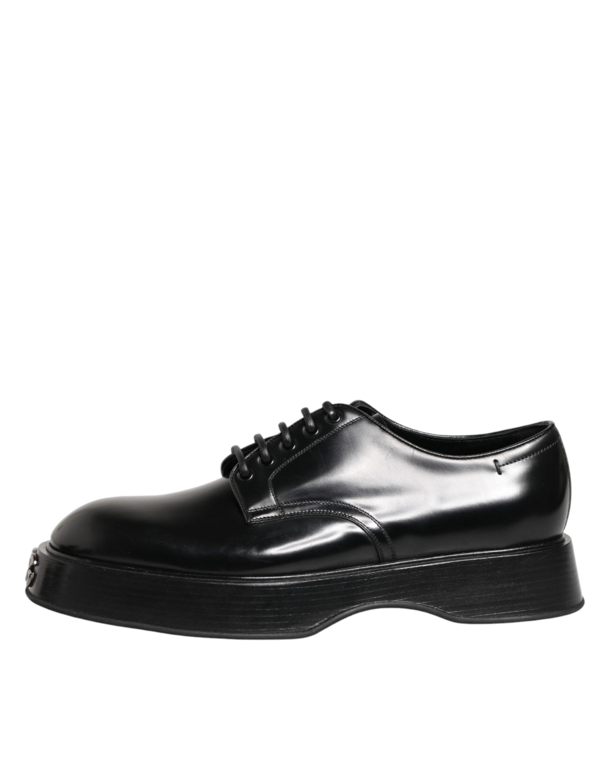 Black Calfskin Leather Men Derby Dress Shoes