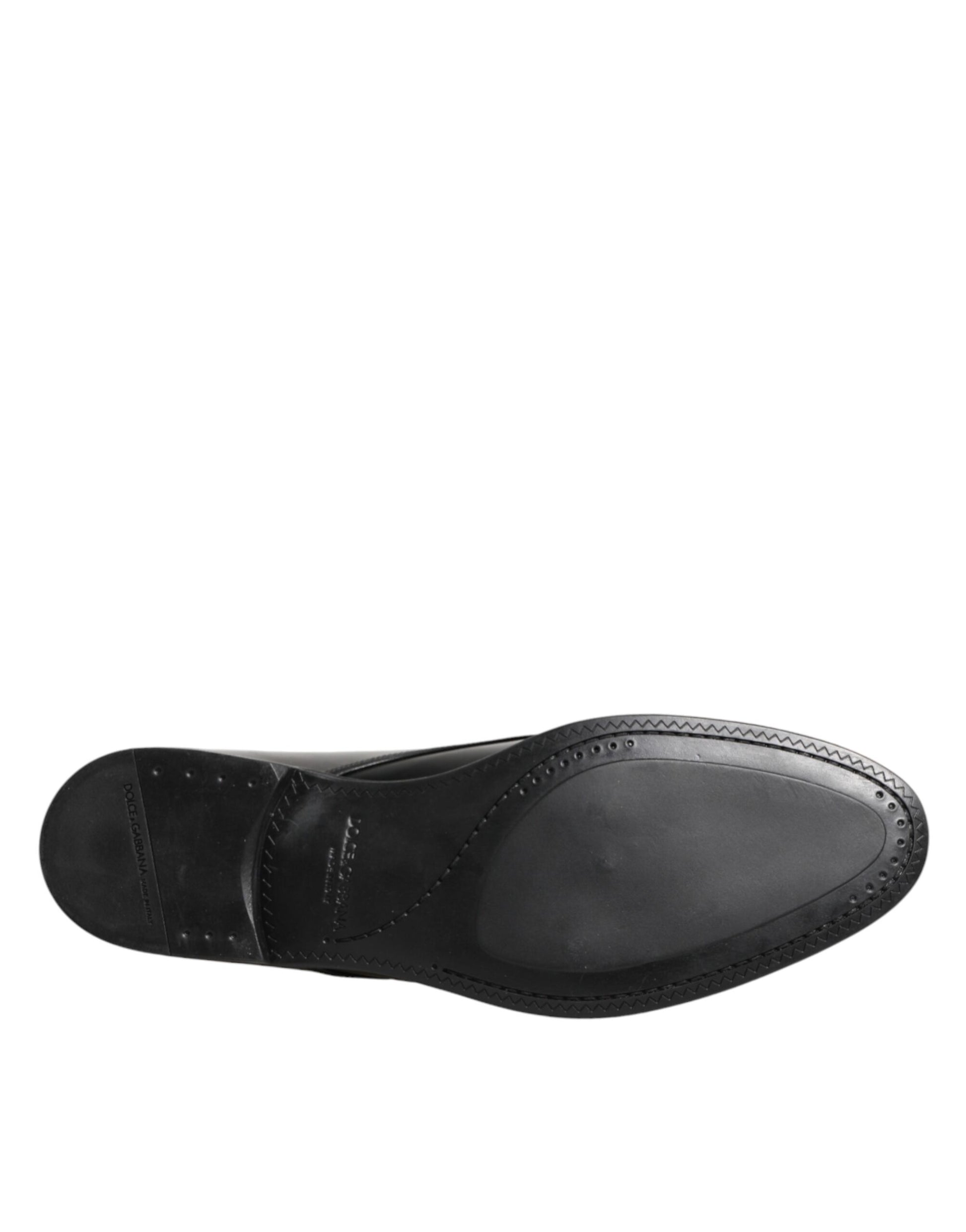 Black Calfskin Leather Derby Dress Shoes