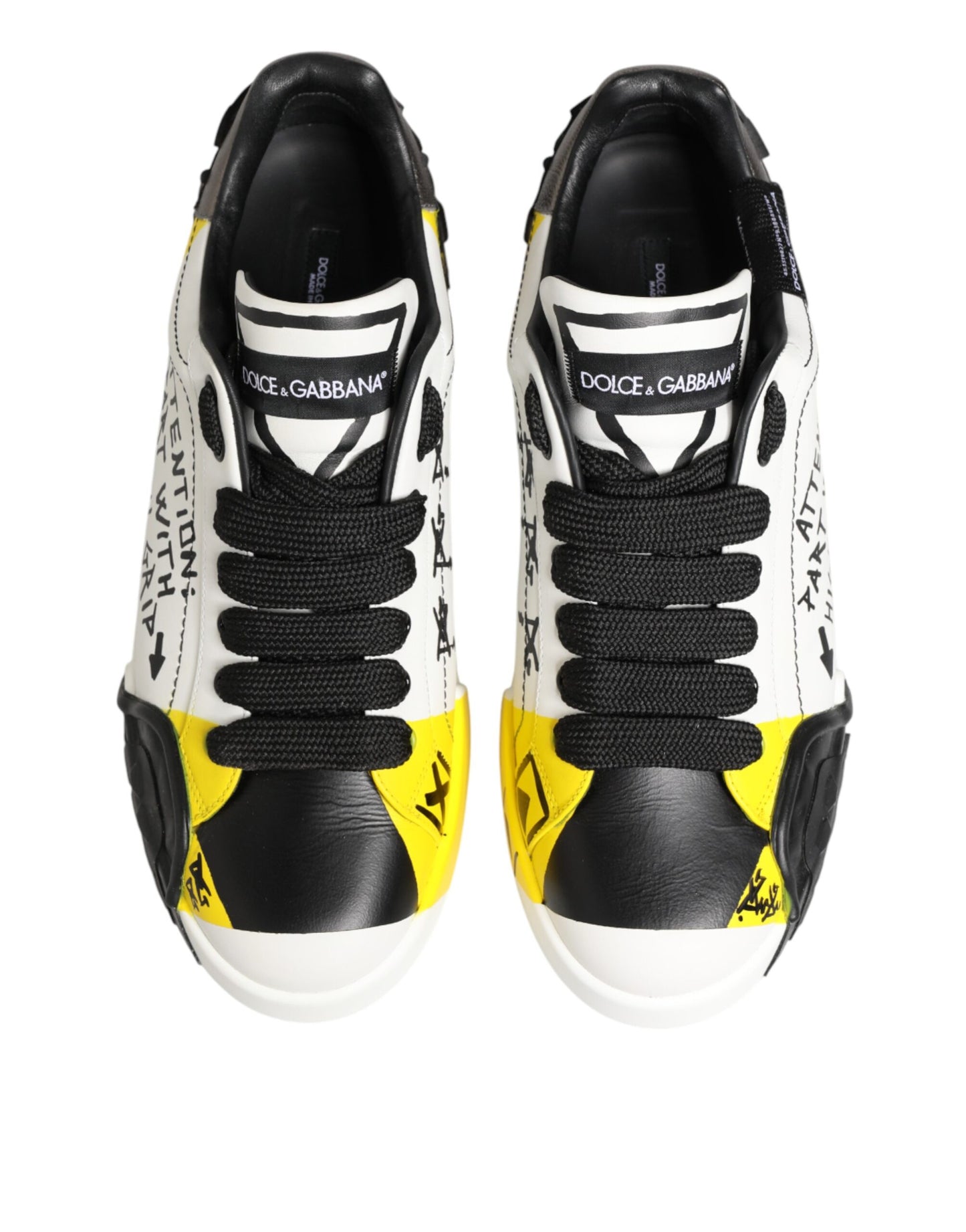 Multicolor Leather Graffiti Low Top Sneakers Shoes
