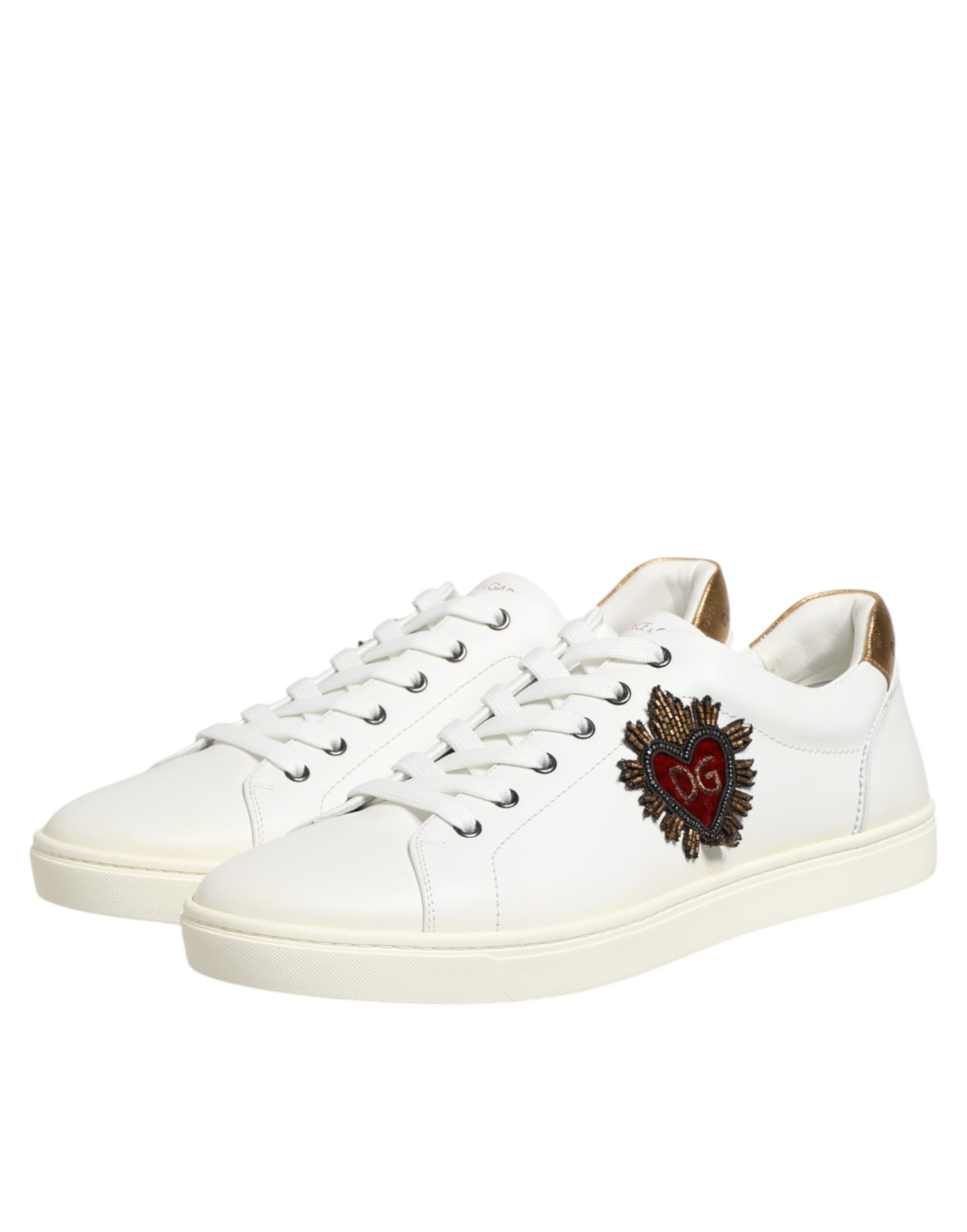 White Heart Embellished Sneakers Shoes