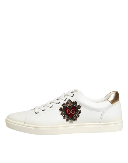 White Heart Embellished Sneakers Shoes