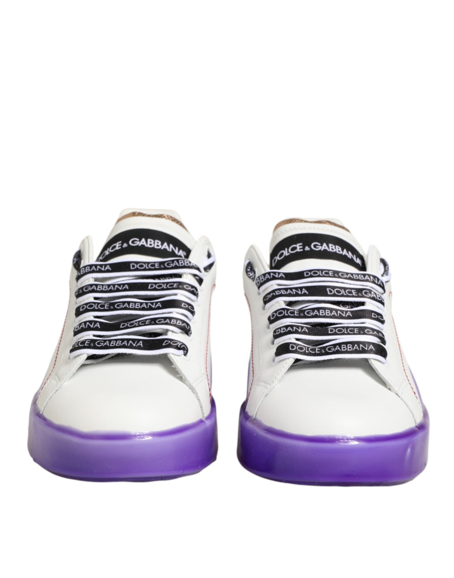 White Purple Leather Low Top Sneaker Shoes