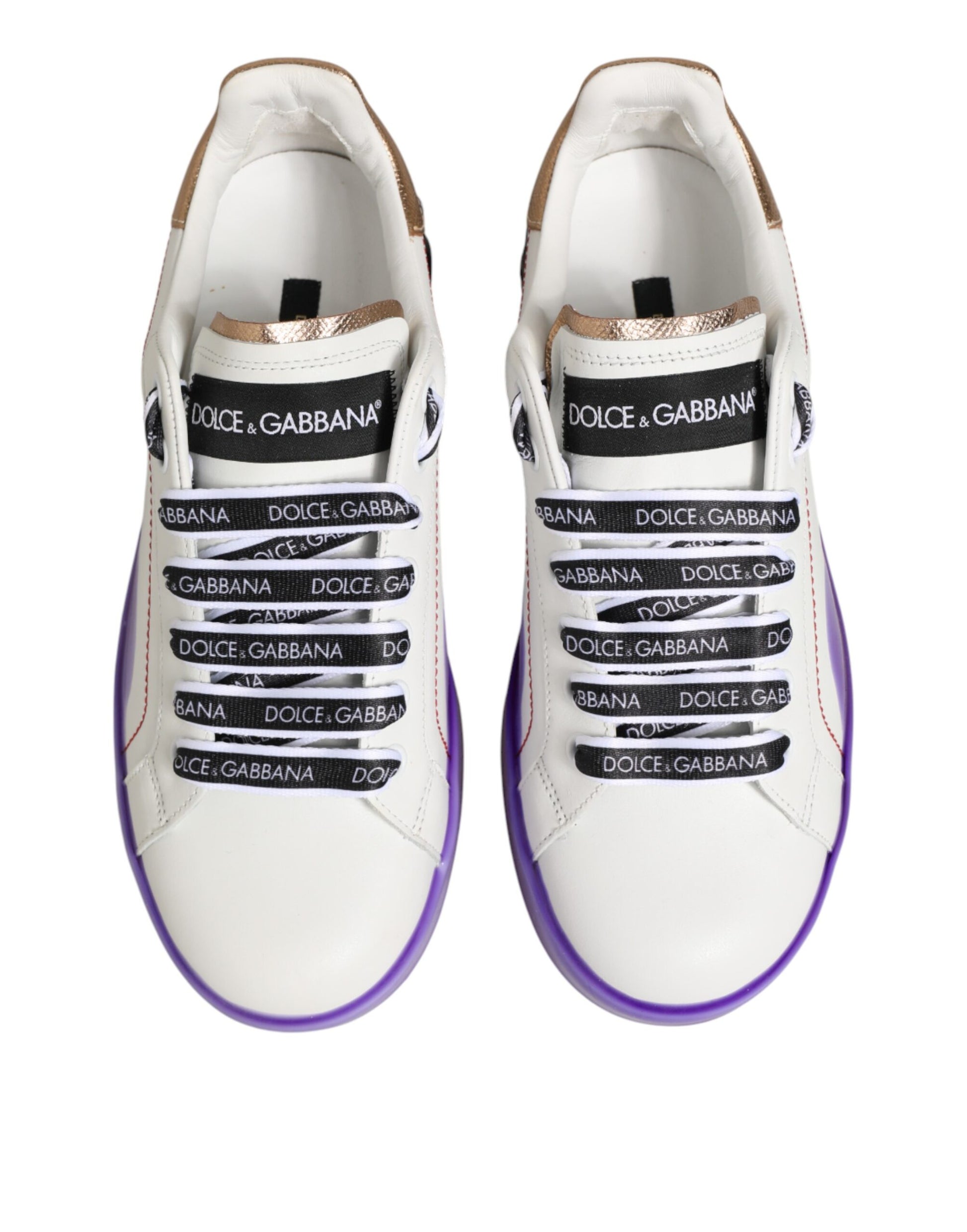 White Purple Leather Low Top Sneaker Shoes