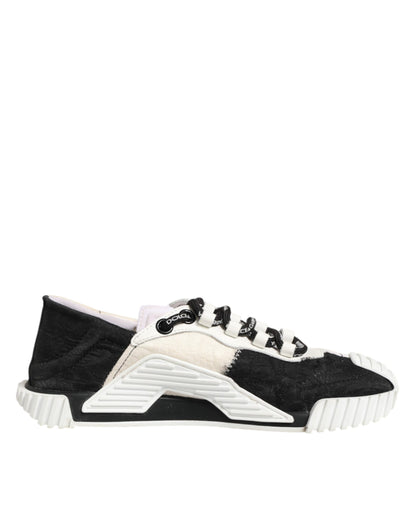 White Black Leather NS1 Sneakers Shoes