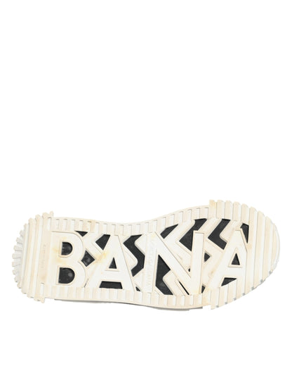 White Black Leather NS1 Sneakers Shoes