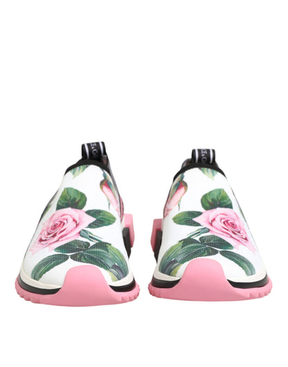 White Rose Print Sorrento Sneakers Shoes