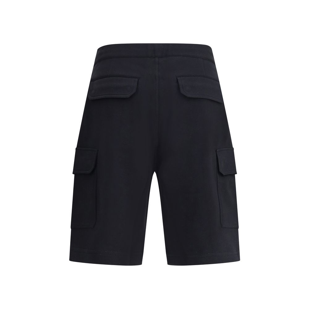 Black Cotton Bermuda Shorts
