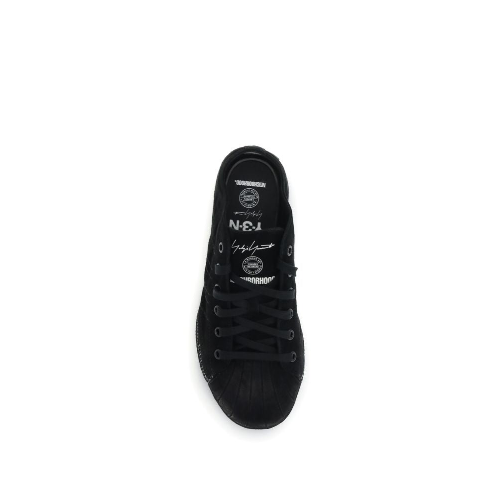 Black Leather Low Top Sneakers