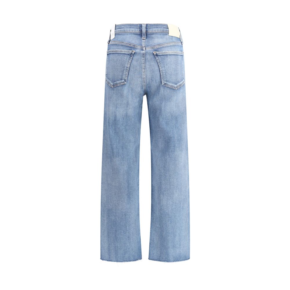 Blue Cotton Straight-Leg Jeans