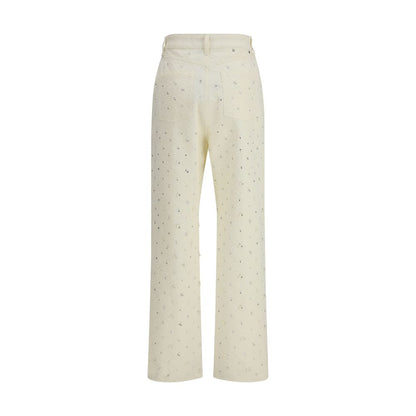 White Cotton Casual Pants
