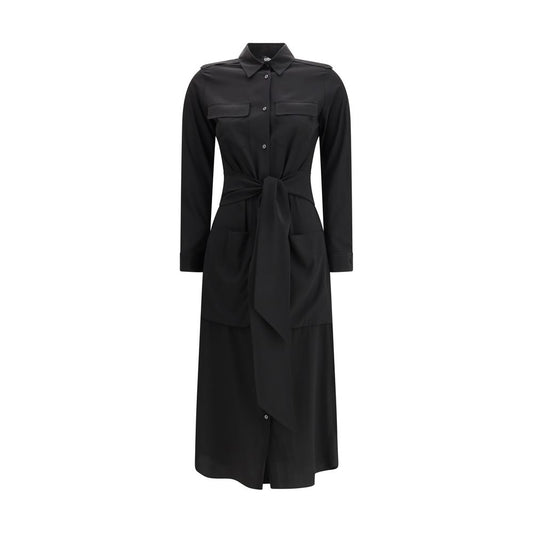 Black Silk Casual Dress
