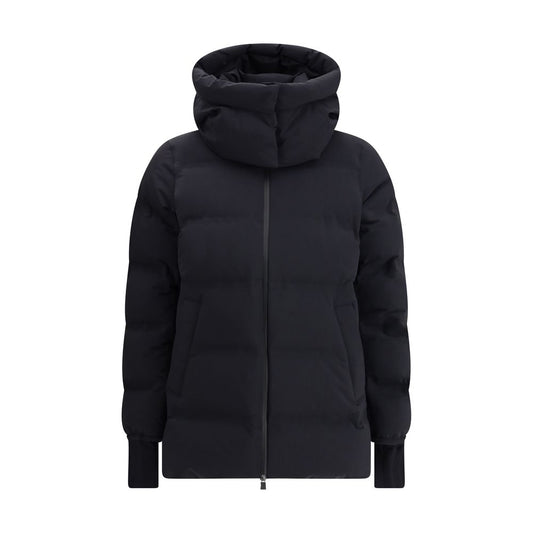 Black Polyester Full-Length Jacket