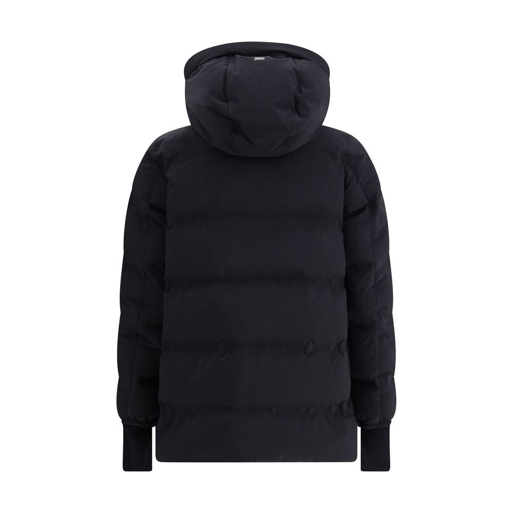 Black Polyester Full-Length Jacket