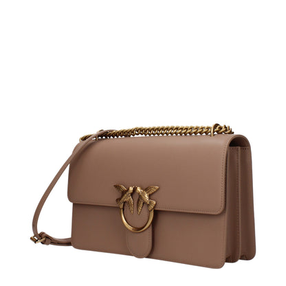 Beige Leather Crossbody Bag