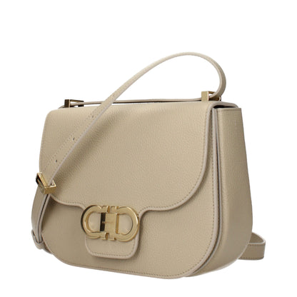 Gray Leather Crossbody Bag