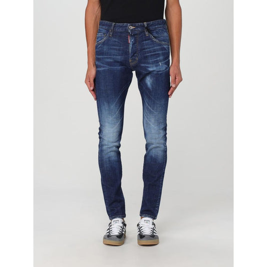 Blue Cotton Skinny Jeans