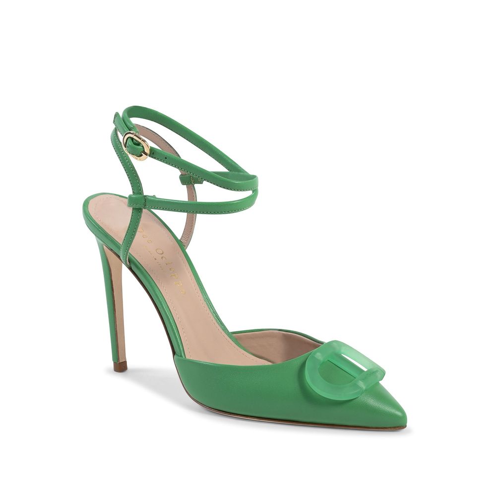 Green Leather High Heel Pumps