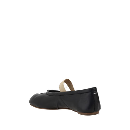 Black Calf Leather Bos Taurus Ballet Flats