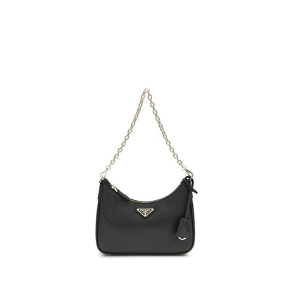 Black Recycled Polyamide Shoulder Bag