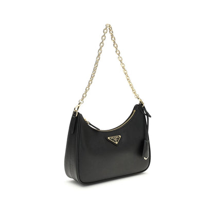 Black Recycled Polyamide Shoulder Bag