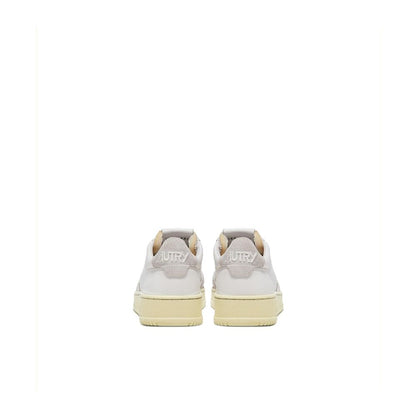 White Leather Low Top Sneakers