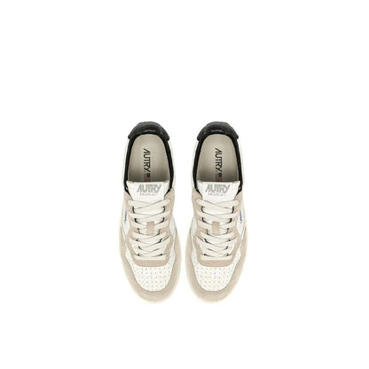 White Goatskin Low Top Sneakers