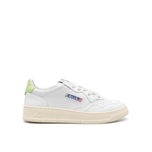 White Leather Low Top Sneakers