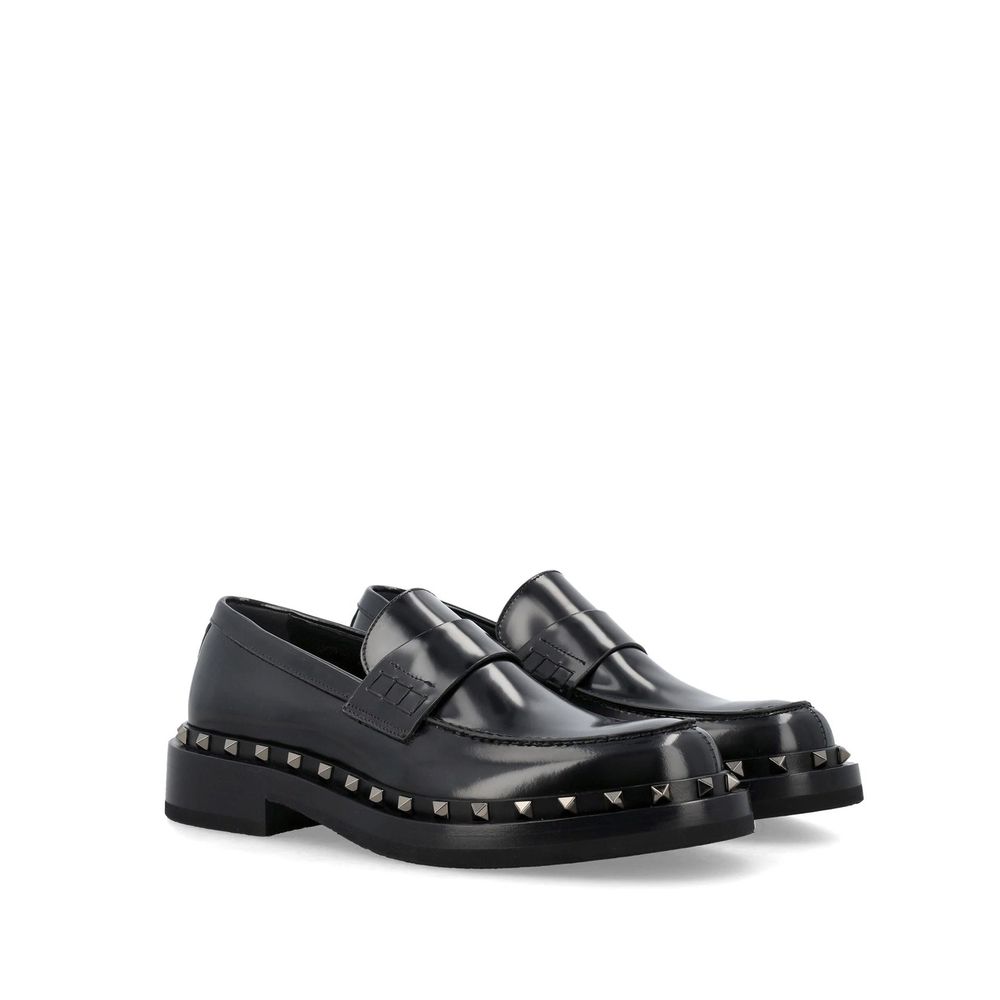 Black Calfskin Slip-On Loafers
