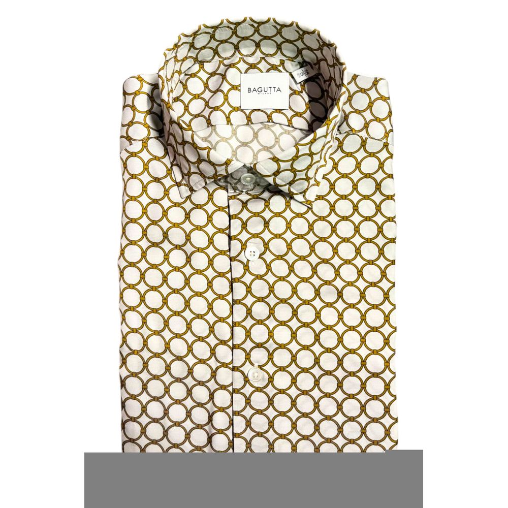 White Viscose Men Shirt