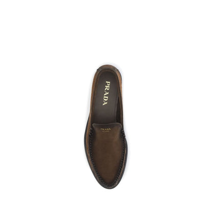 Brown Leather Slip-On Loafers