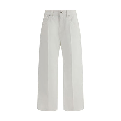 White Cotton Cropped Jeans