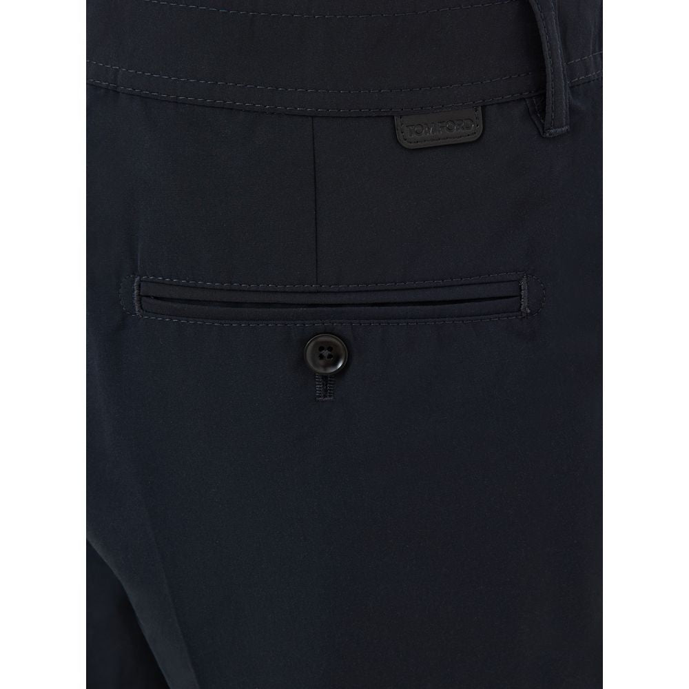 Black Polyester Bermuda Shorts