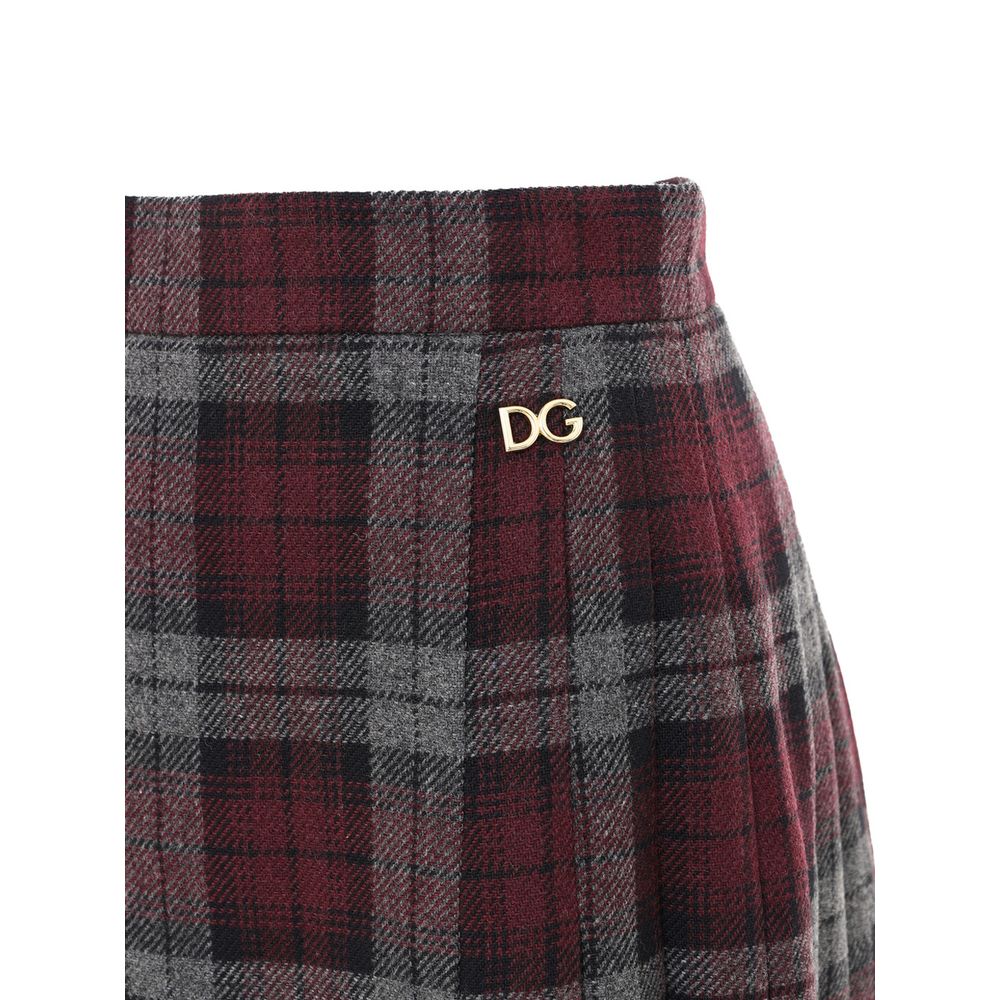 Bordeaux Wool Mini Skirt