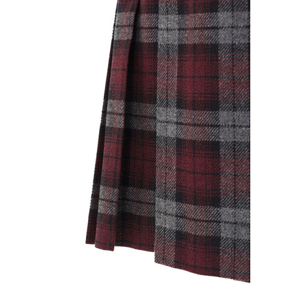 Bordeaux Wool Mini Skirt