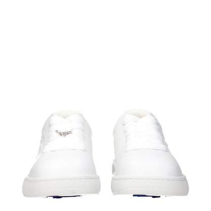 White Leather Low Top Sneakers