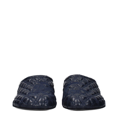 Blue Leather Slippers