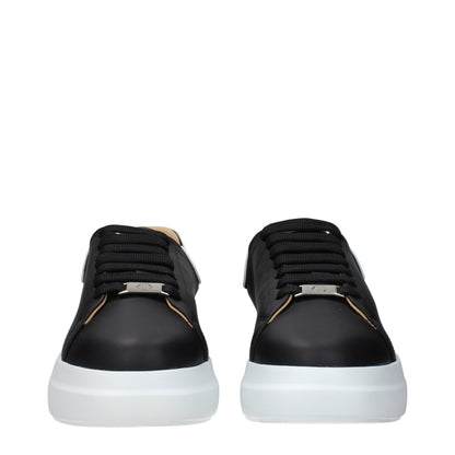 Black Leather Chunky Sneakers