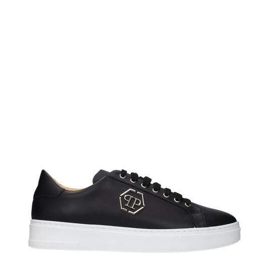 Black Leather Low Top Sneakers