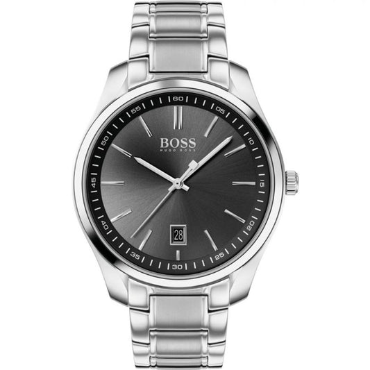 Gray Stainless Steel Dress Watch