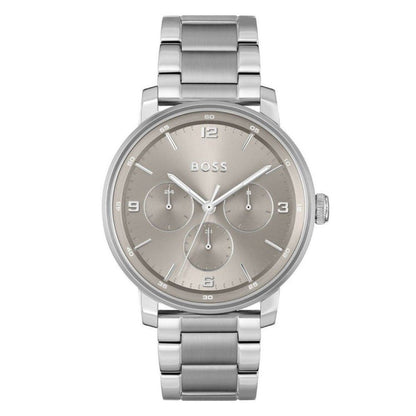 Gray Stainless Steel Dress Watch