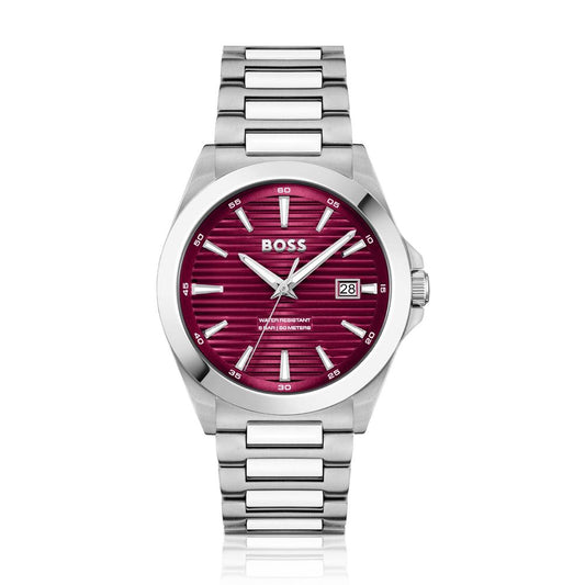 Gray Stainless Steel Dress Watch