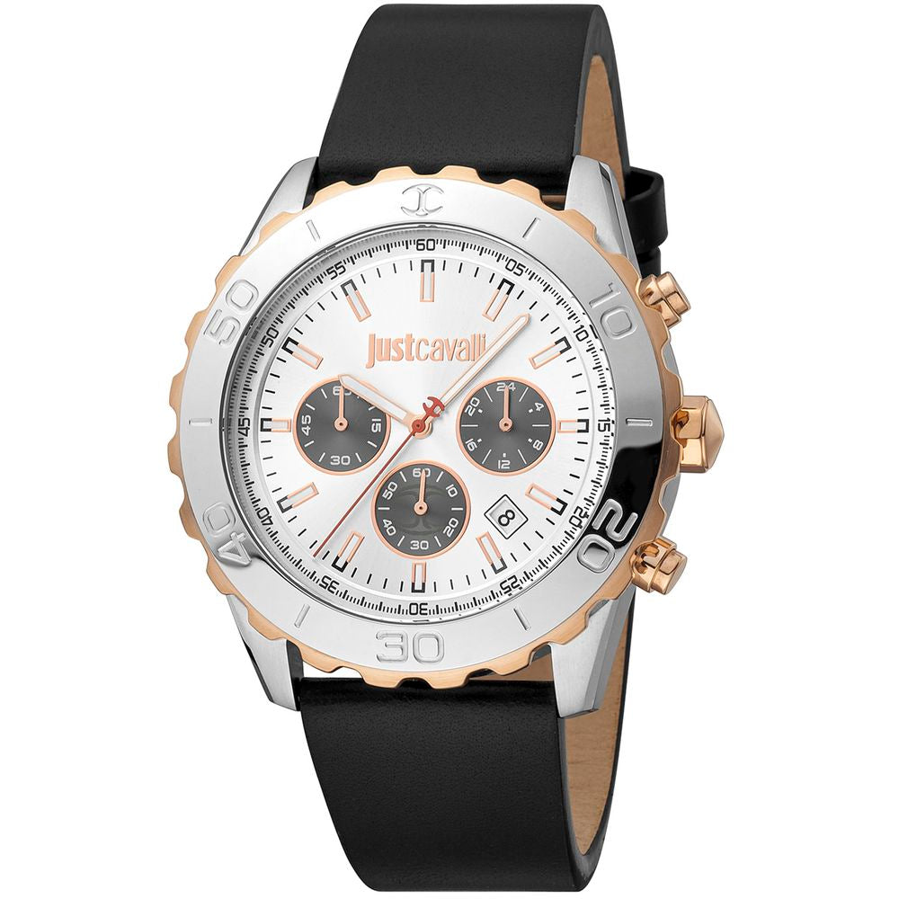 Black Leather Bracelet Watch