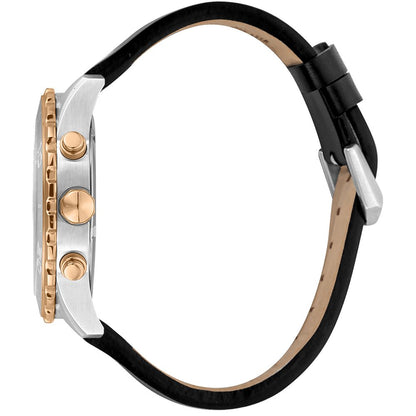 Black Leather Bracelet Watch
