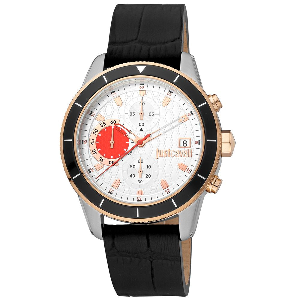 Black Leather Dress Watch