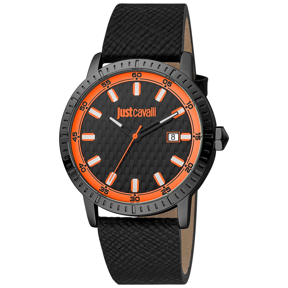 Black Leather Dress Watch