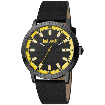 Black Leather Dress Watch